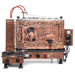 3 DEMLIKLI AKILLI BAKIR ISLEMELI CHROMAT ÇAY KAZANI